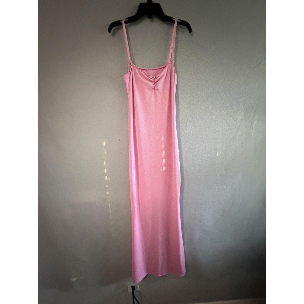 SheIn‎ babydoll Dress Womens S Pink Ribbed Scoop Neck Maxi Slip Y2K oos